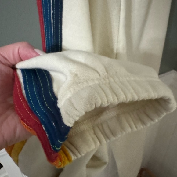 Aviator Nation 5 Stripe Women's Sweatpants Vintage White Size Large - Picture 7 of 8